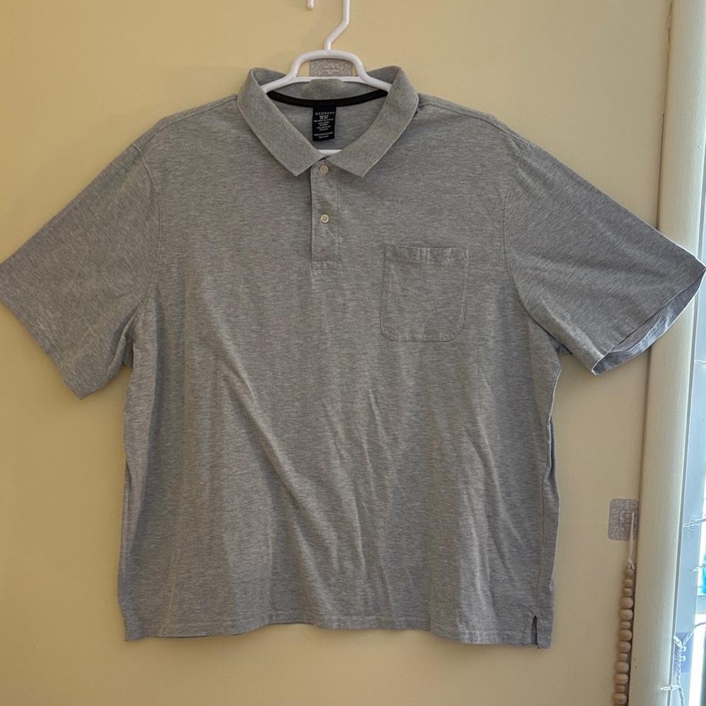 George Heather Gray Polo Shirt Men’s 3XL Cotton Blend‎